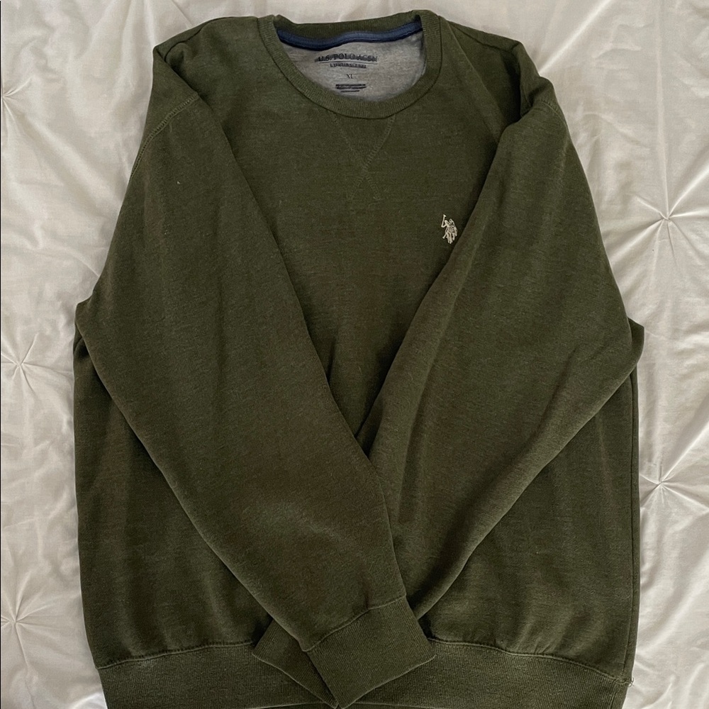 U.S. Polo Assn. Olive Crewneck Sweater for Men